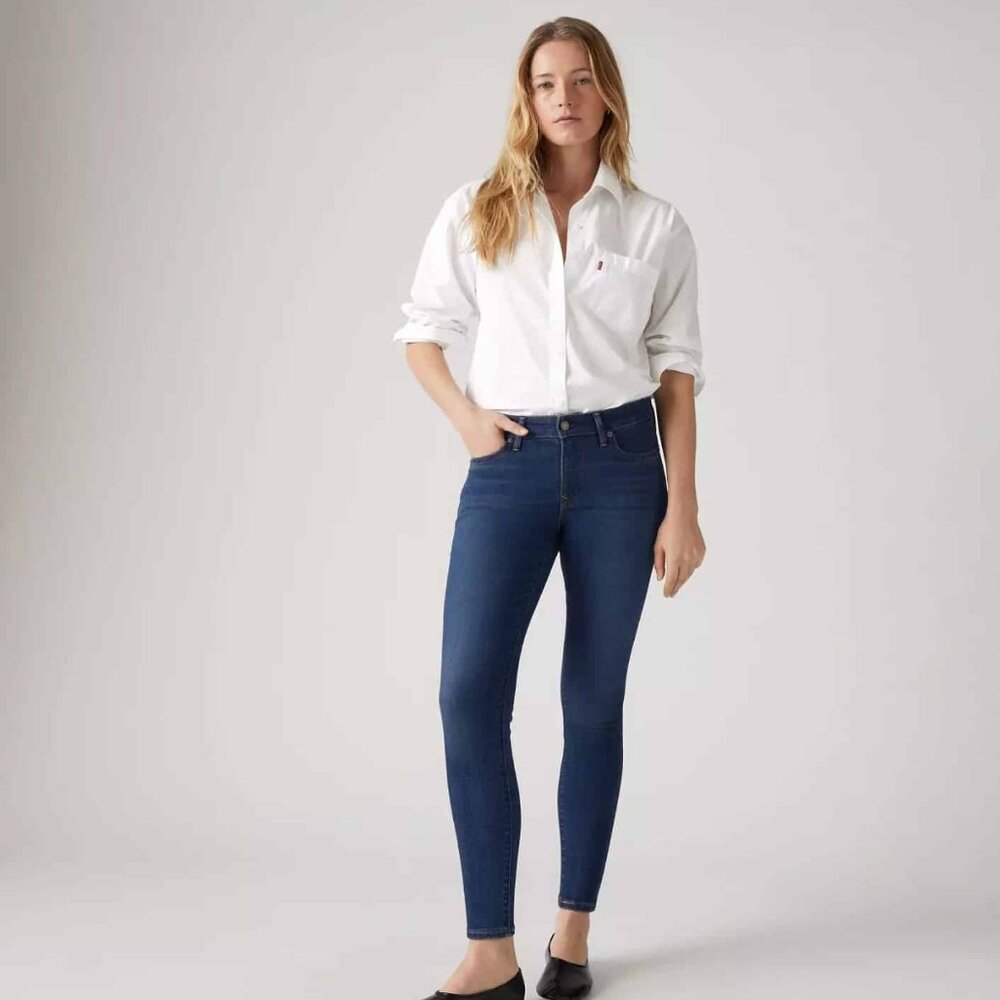 Levi's Women's Blue 711 Super Soft Mid-Rise Casual Skinny Denim Jeans Size 32